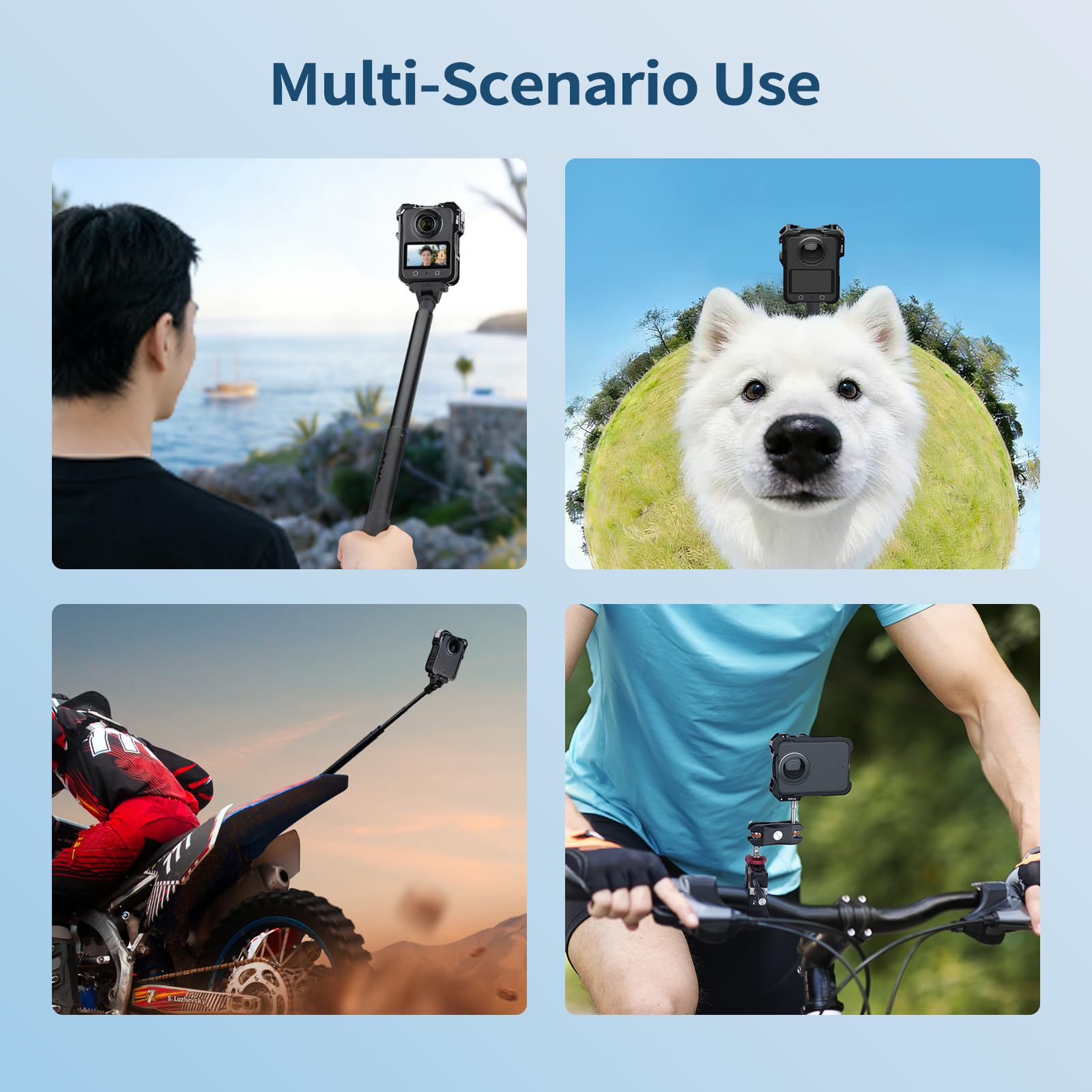 Nitze Kamerakäfig für DJI Osmo 360, Metall Osmo 360 Cage mit Integriertem Blitzschuh, Silikon-Objektivdeckel – T-D06B