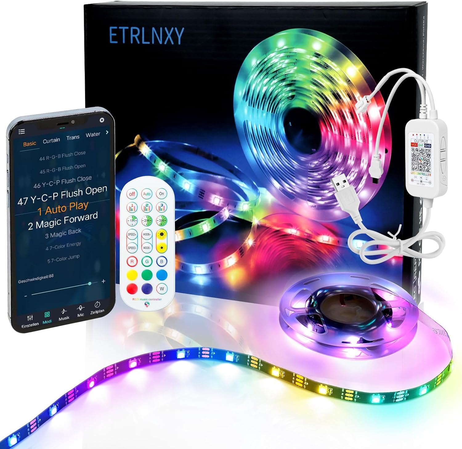 RGBIC LED Strip 3.5 Meter LED TV Hintergrundbeleuchtung Traumcolor for 40 bis 55 zoll TVs Smart LED TV