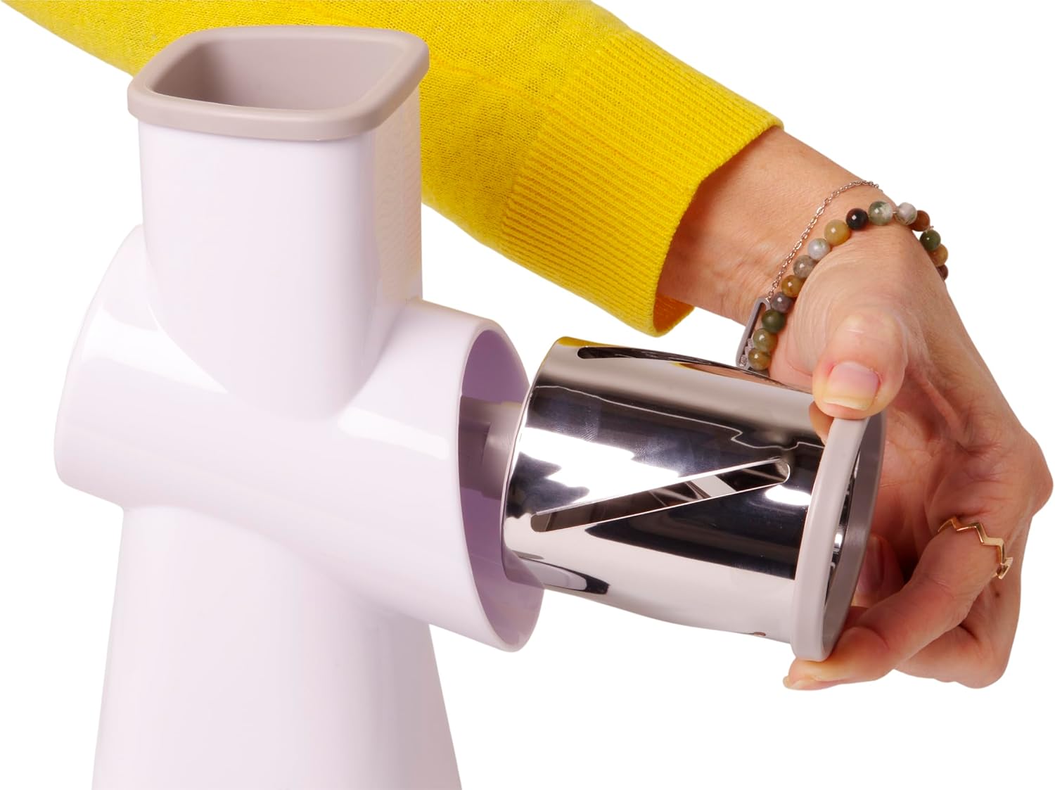 Kitchen utensils - 3 drum grinder - Vegetable grinder - Easy to use - 3 interchangeable drums - Base with suction cup - Versatile - Healthy food