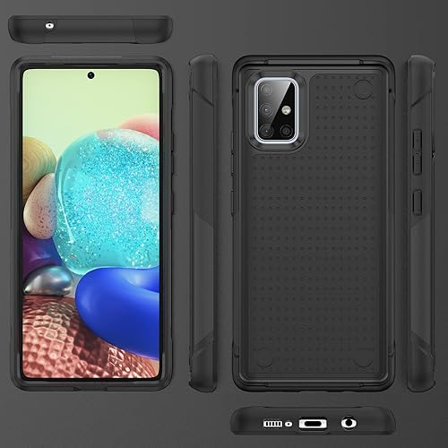 Miniatura 9 de Funda diseñada para Samsung Galaxy A71 5G, regalo 2 en 1, protección contra caídas de grado militar, resistente a prueba de golpes, para Galaxy A71