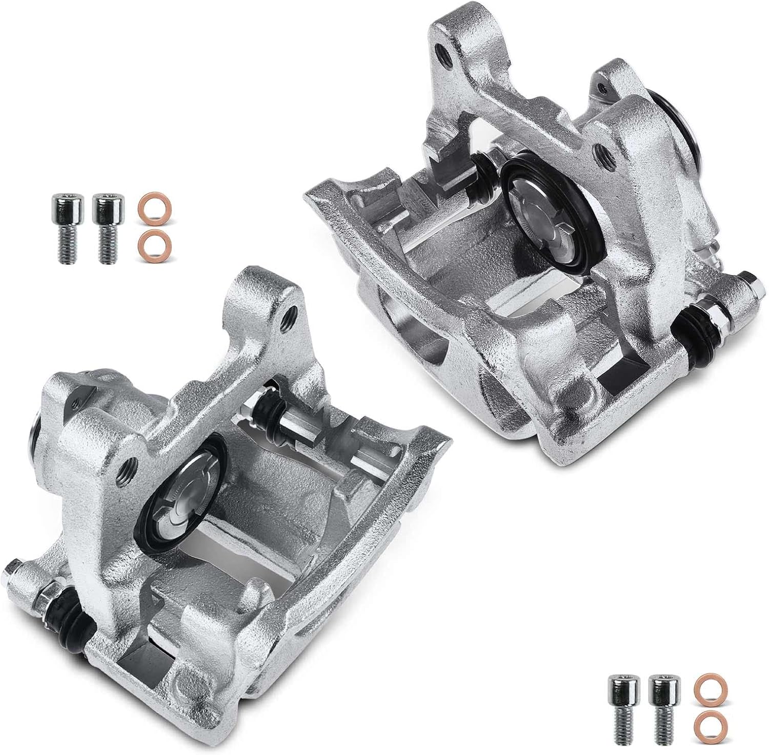 A-Premium Disc Brake Caliper Assembly with Bracket Compatible with Select Volkswagen Models - For Tiguan 2009-2010 L4 2.0L - Rear Driver and Passenger Side