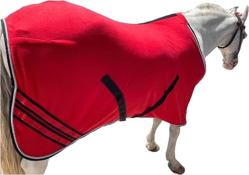 Vista 43 de Majestic Ally Manta de caballo de forro polar antibolitas con cuerda trenzada plateada (morado, 78)