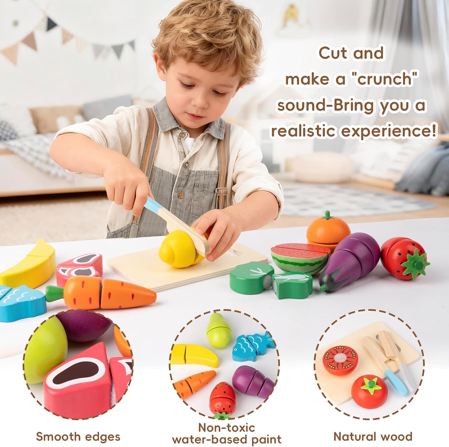 Wooden Play Food for Toddlers image 5