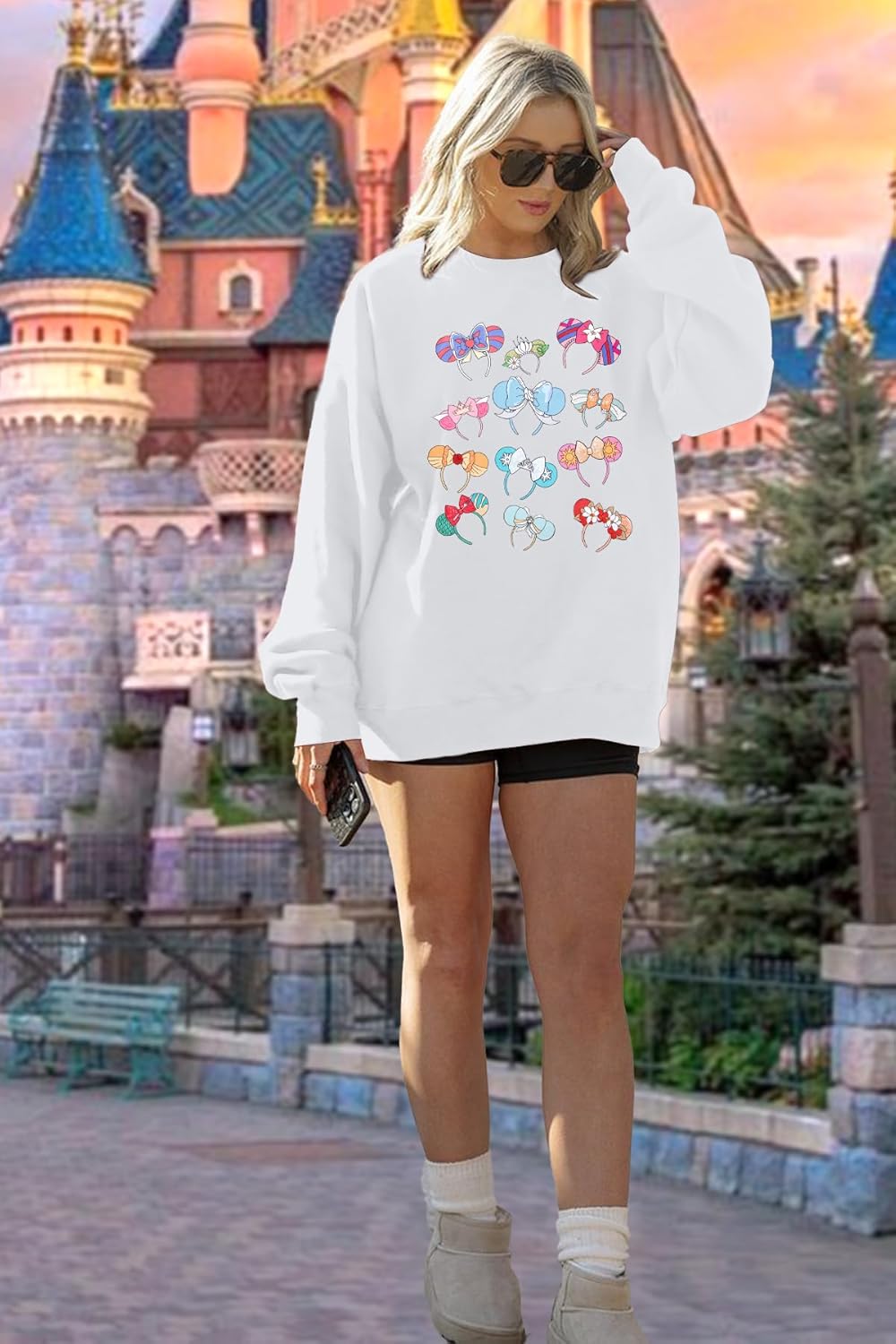 MNLYBABY Magical Sweatshirt Women Magic Kingdom Princess Bow Sweater Family Vacation Shirt Princess Casual Long Sleeve Tops - Image 4