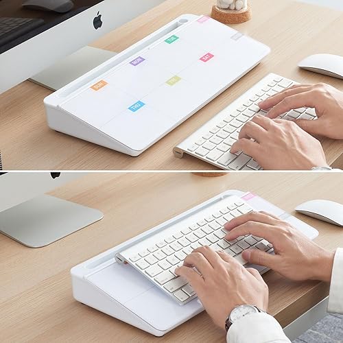 Vista 95 de TSJ OFFICE - Pizarra blanca para escritorio que se borra en seco para oficina, hogar y estudiantes, soporte para teclado de computadora, Base