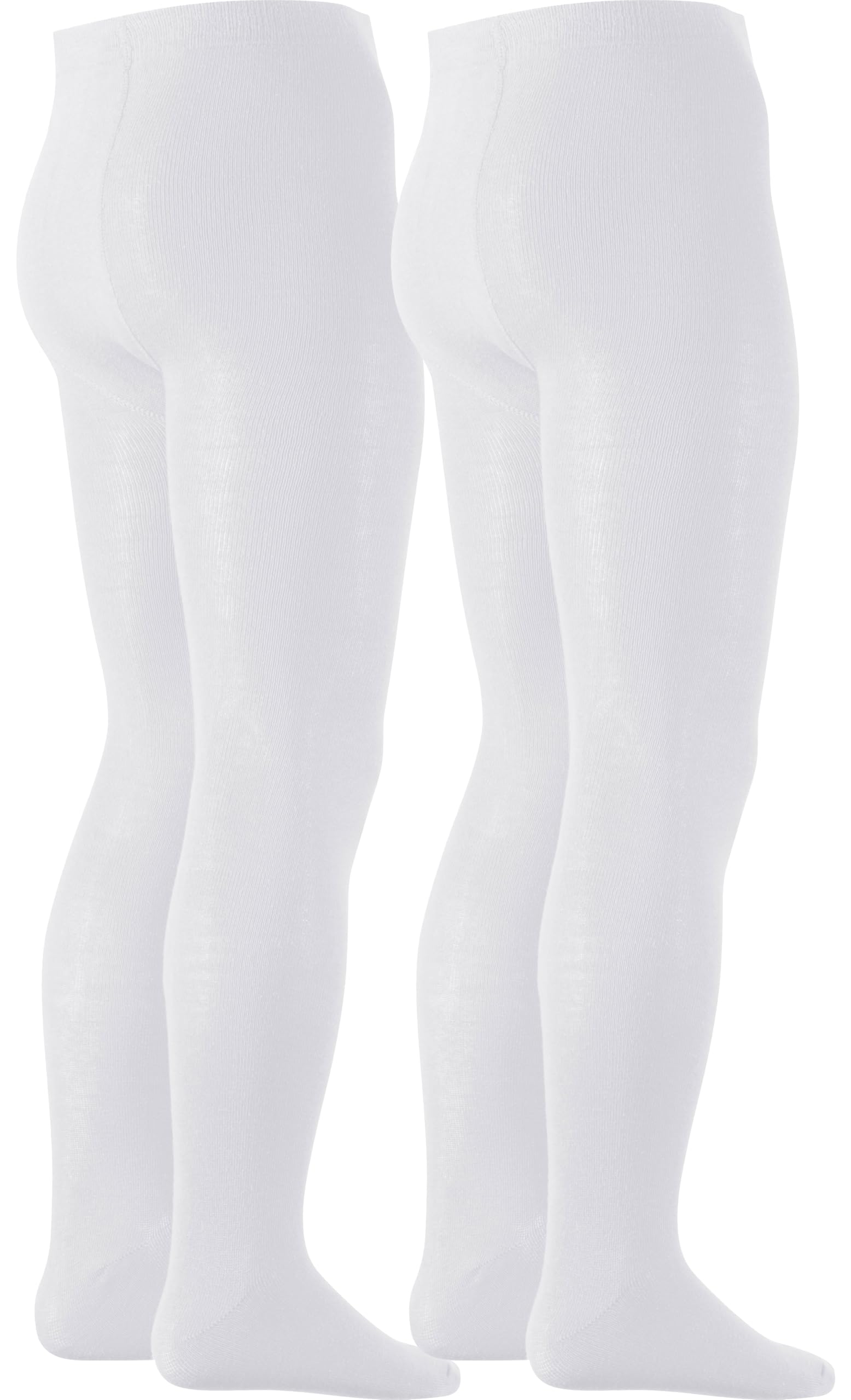 Playshoes Rajstopy dziecięce unisex, Białe podwójne opakowanie, 98-104