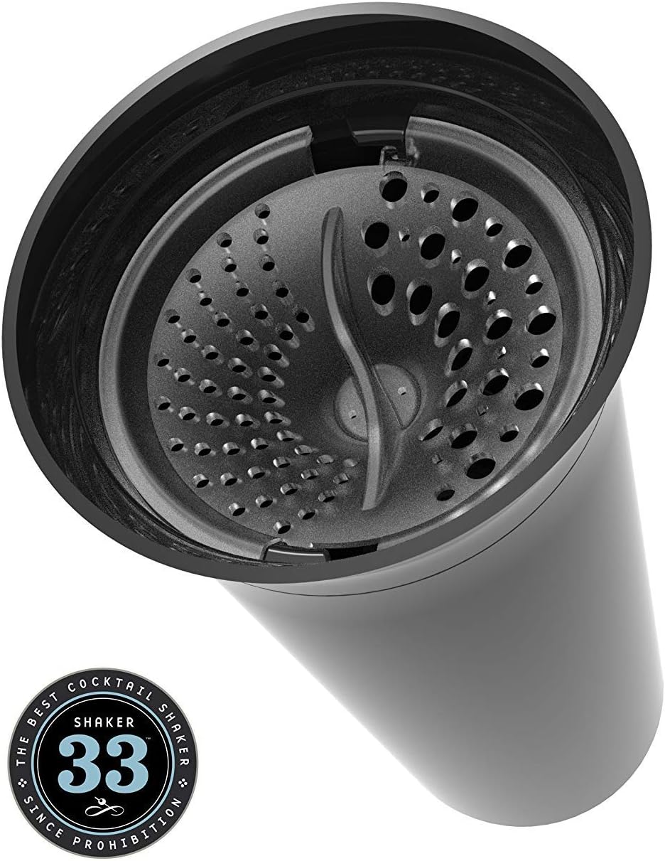 Exсluѕіvе Dіѕсоunt 🔥 Shaker33 Elite Cocktail Set, Professional Large Black Shaker, Mix Perfect Margaritas and Martinis, Easy to Open, Smooth Dual Pour Strainer, Bar Accessory, BPA-Free, Shatterproof, and Made in the USA