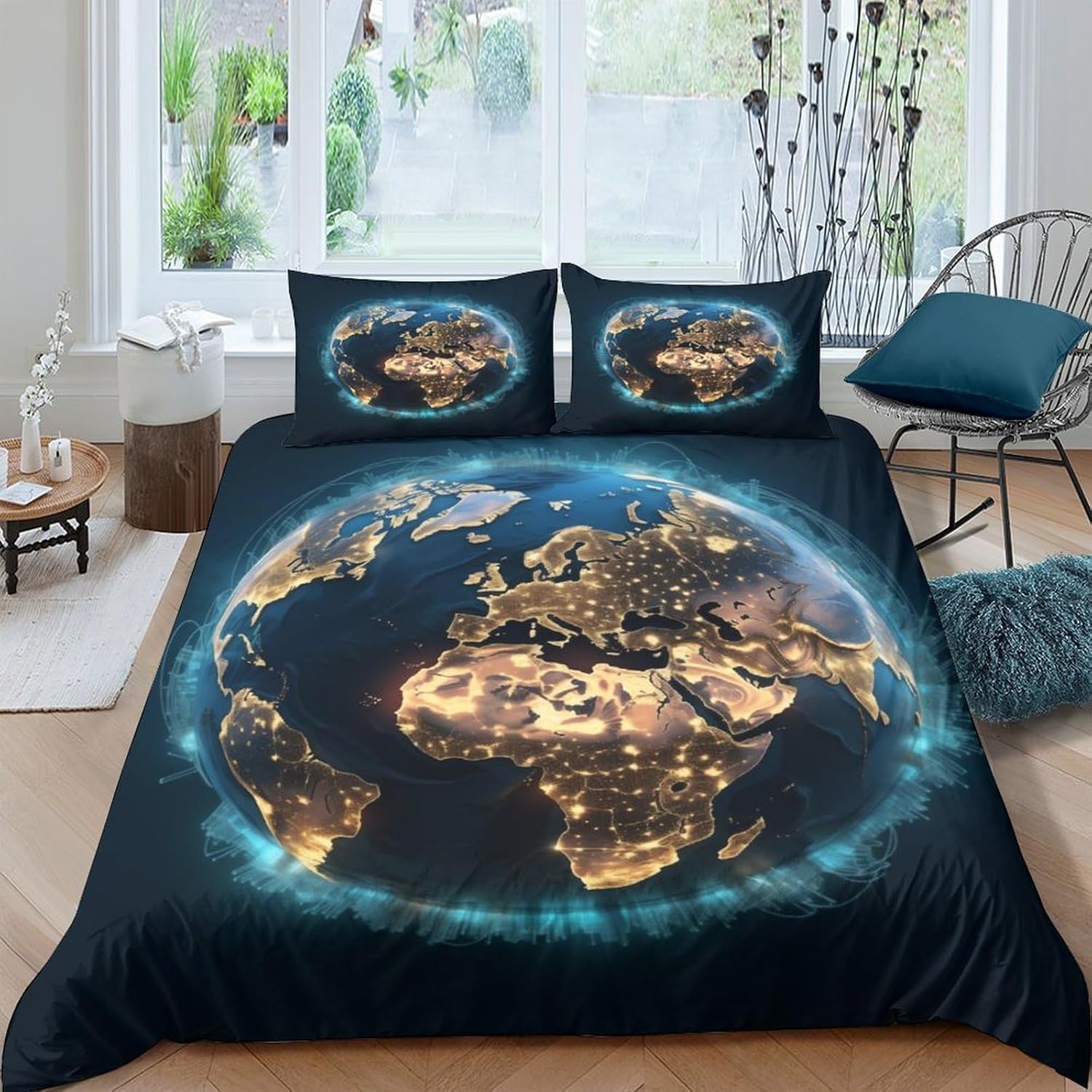 Housse de couette 260x240 cm grand lit adulte design cosmos