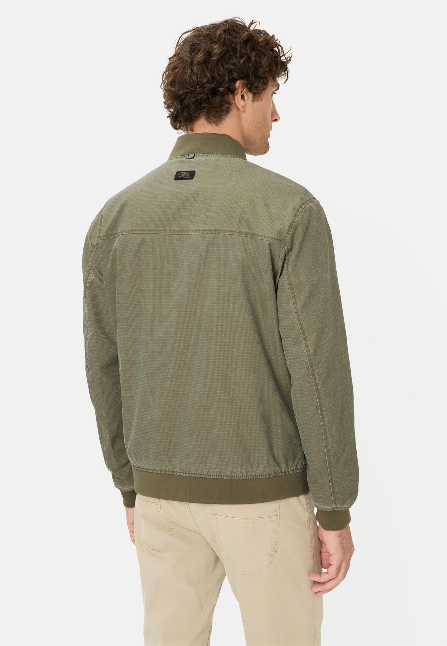 camel active Herren Blouson mit Bomberkragen | Windabweisende Jacke mit Bomberkragen aus strapazierfähigem Ribstop im Regular Fit für Freizeit und Alltag