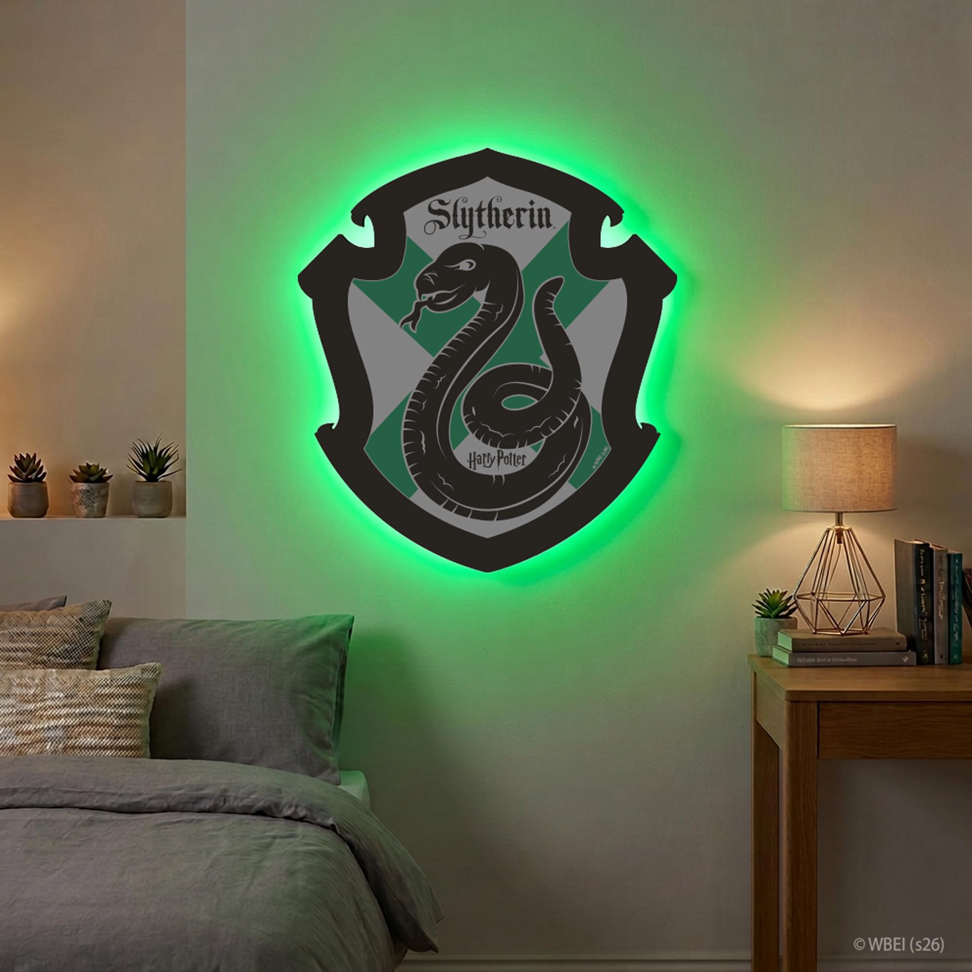 Themed Harry Potter Slytherin Badge LED Backlit Wallpop