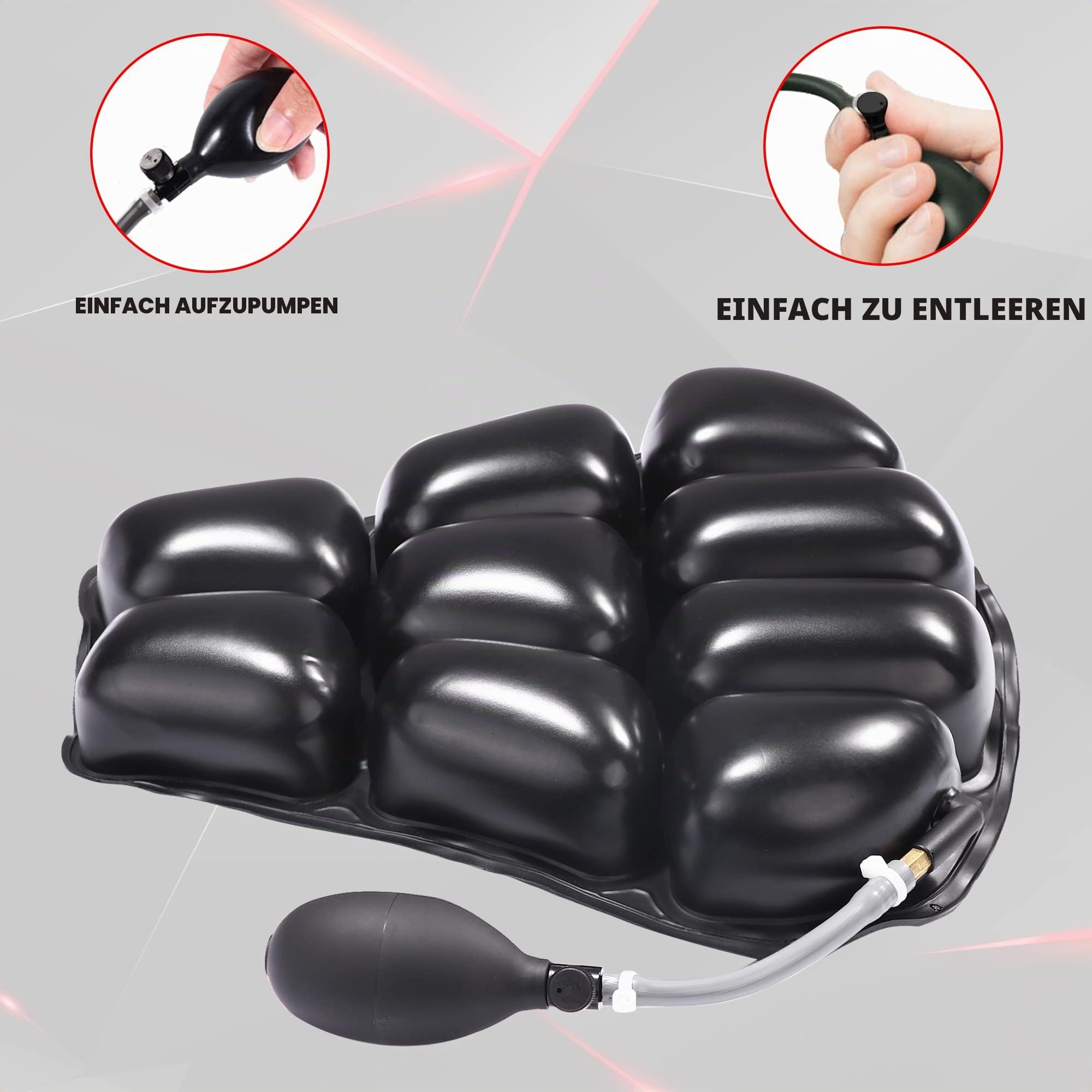 GRAND PITSTOP Motorcycle Air Seat Cushion, on The go inflate & Deflate, Pressure Relief Motorcycle Seat Pad, Shock Proof Comfortable for Motorbike Long Rides (Sports Premium with Air Pump)