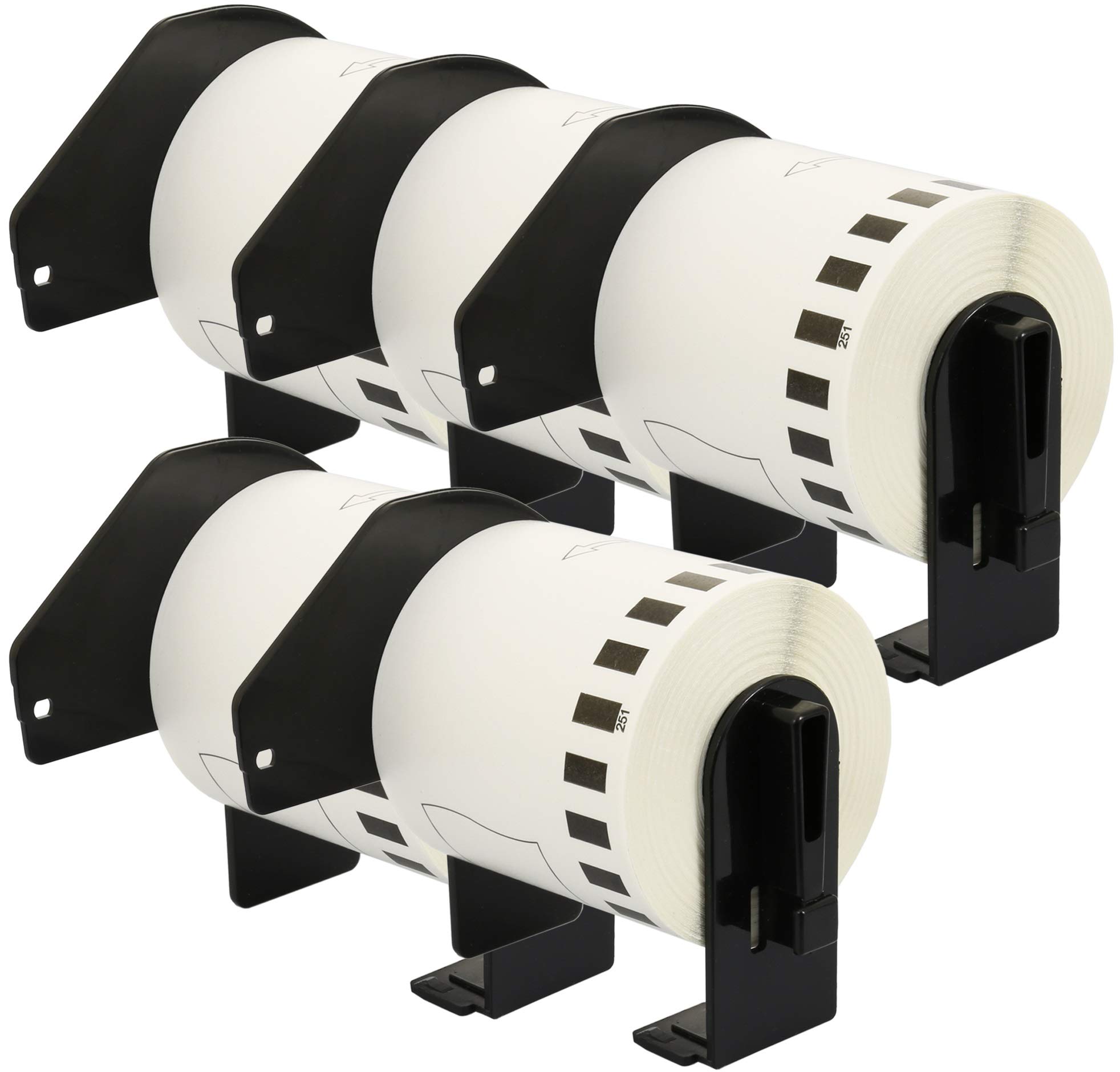 Papier Étiquettes continues Brother DK-22251 62mm x 15,24m Compatible QL-800 QL-810W QL-820NWB, noir et rouge sur blanc