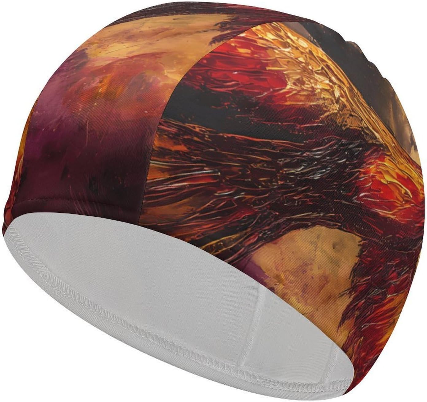 Phoenixes Soaring Flame Sky Womens Swim Cap for Men Adult Swimming Hat Curly Short Medium Long Hair