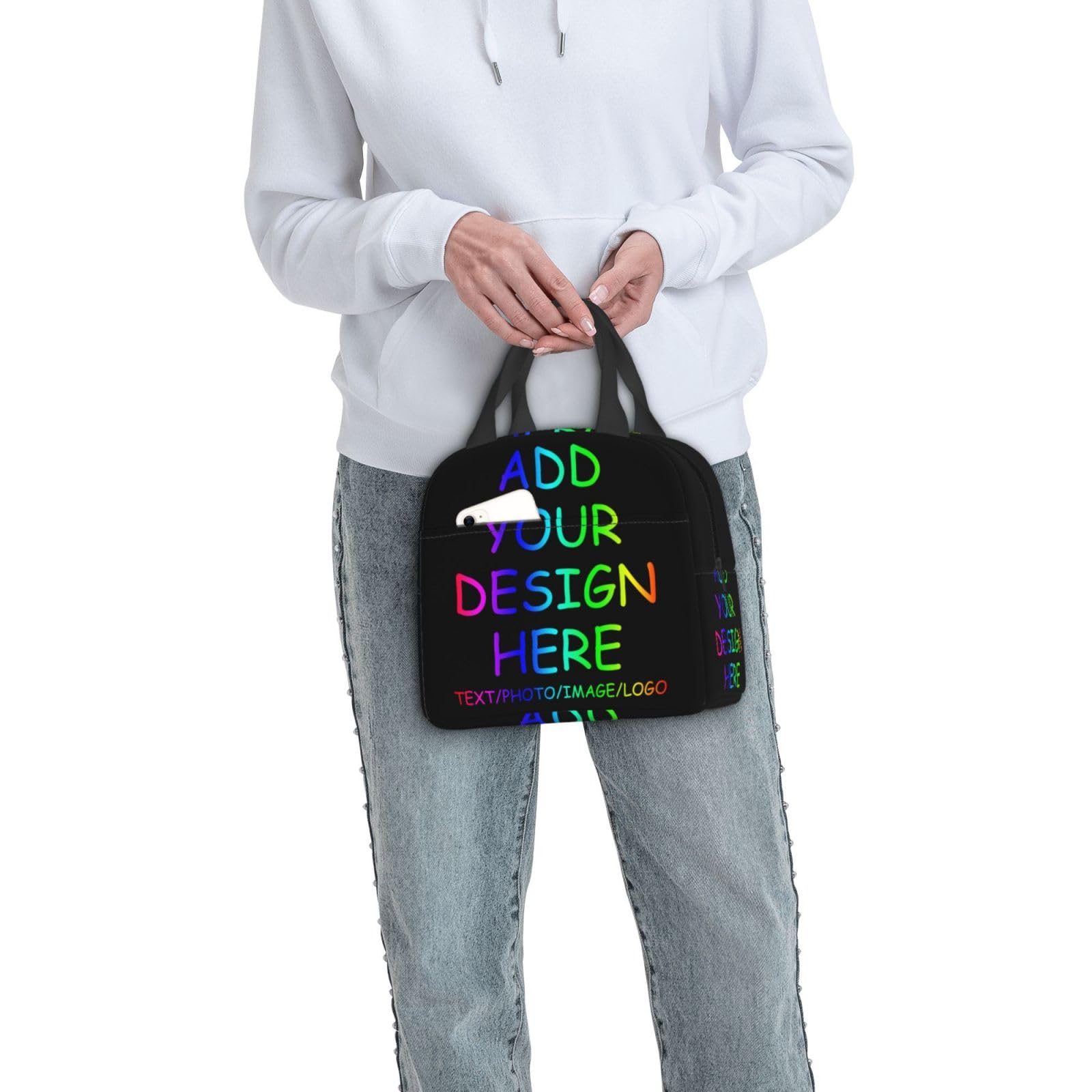 Borsa Pranzo Termica Personalizzabile Con Foto E Testo – Impermeabile, Per Ufficio, Campeggio E Scuola