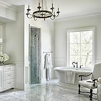 Vista 7 de Grifo romano para bañera de montaje en cubierta para baño, boquilla clásica elegante y generalizada con 3 agujeros, cartucho de válvula de 2 manijas