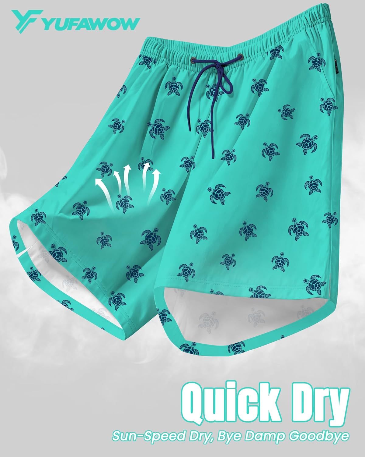 7 Inch Men Swim Trunks with Compression Breathable Liner Quick Dry Zipper Pockets for Pool Board Beach Cruise - Image 5