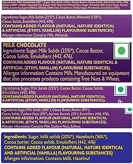 Cadbury Dairy Milk Silk Large Chocolates Combo(1 X Silk Plain 150G,1 X Silk Oreo 130G,1 X Silk Bubbly 120G,1 X Silk Roast Almond 143G,1 X Silk Fruit And Nut 137G And 1 X Silk Hazelnut 143G),823 Grams