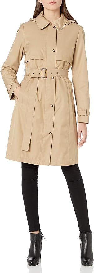 calvin klein classic hooded trench coat