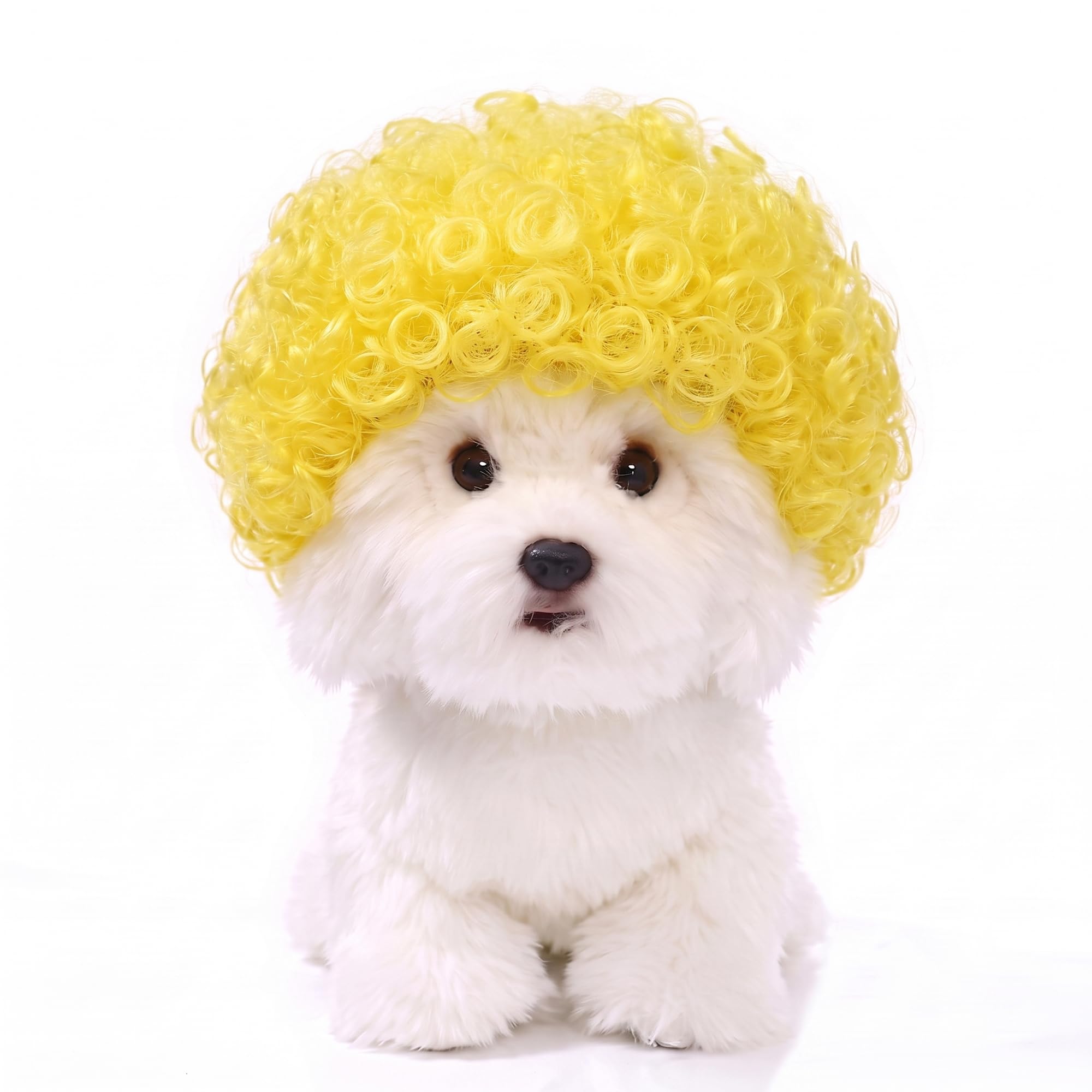 Dog Wigs for Small Dogs, Funny Dog Wigs with Adjustable Elastic Bands, Cat Wig for Small Pet Cosplay Decoration Parties Funny (Style 13)