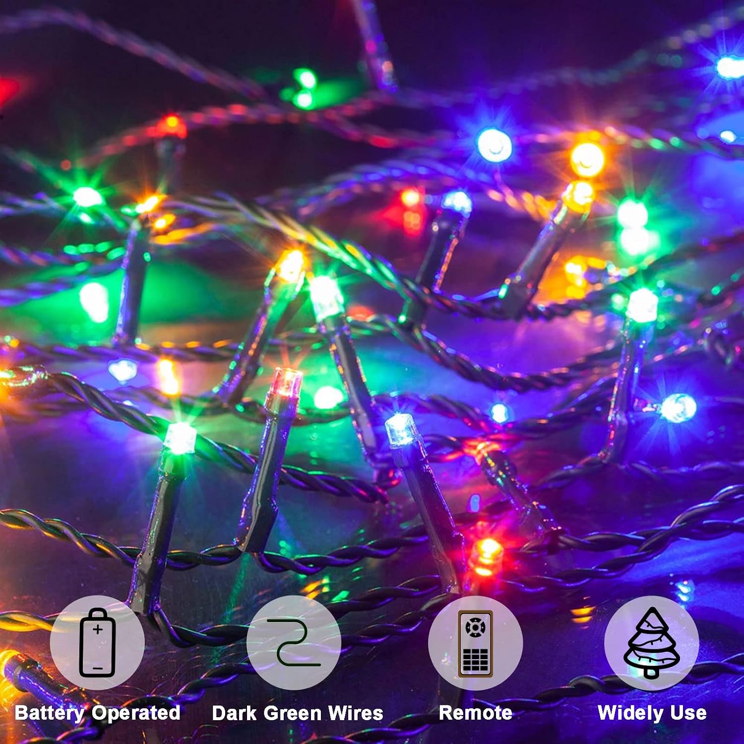 Battery Operated String Lights 4 Pack 16.5Ft 50LED String Light with Remote image 4