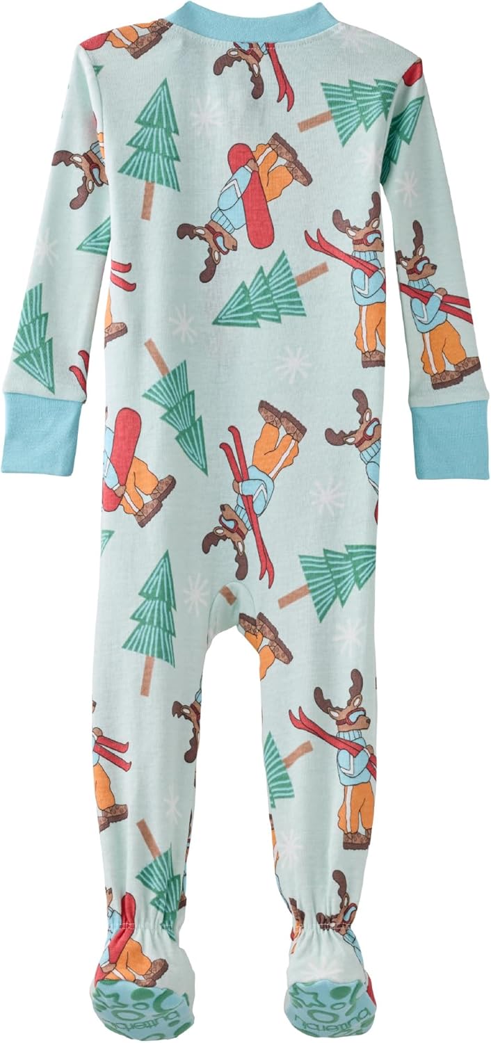 baby-boys Cruz Snug-fit Footed Pajamas 100% Organic Cotton Zip Front Sleeper Pjs W/Grippers for Baby Boys - Image 3