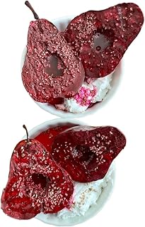 Realistic Handmade Faux Fake Poached Pear Dessert Prop for Decorative Use. Party Props, Home Decor