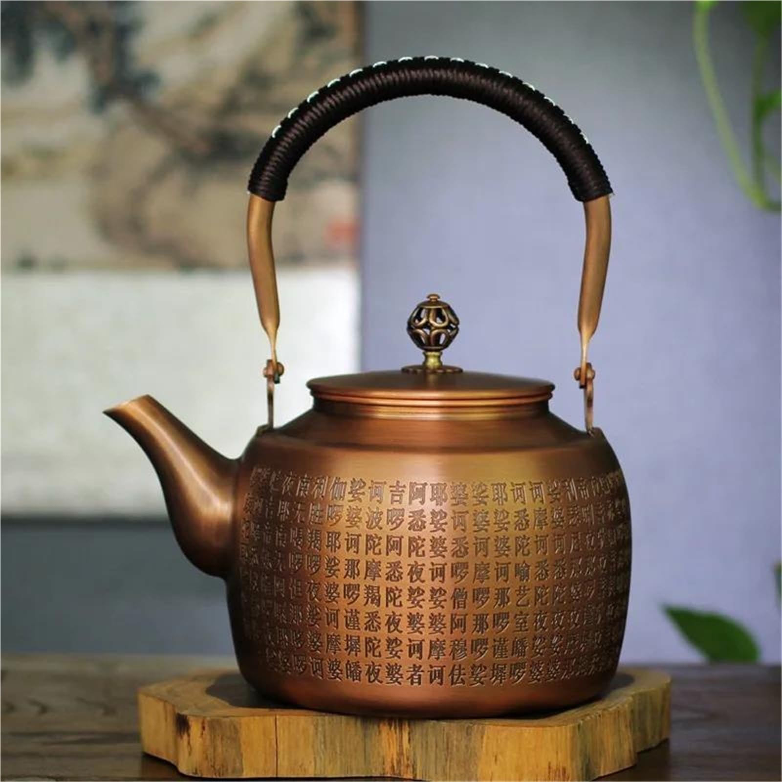 Zestaw do herbaty popołudniowej, zestaw do herbaty Kung Fu, kuchenka gazowa, kocioł węglowy, czajnik uniwersalny, duża pojemność, miedziany, 2 l, zestaw do herbaty Vintage Pure Kettle (typ A)