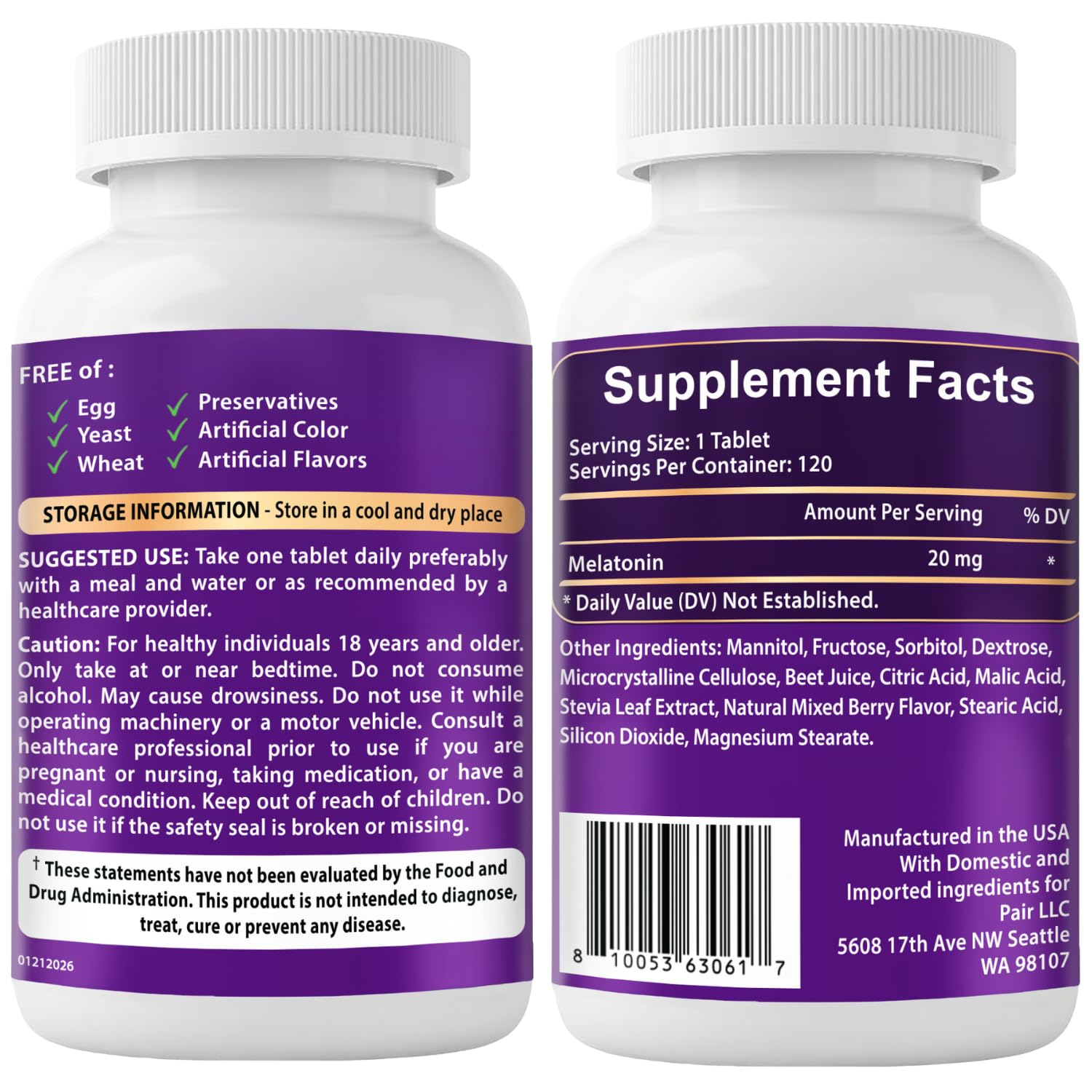 VITBOOST Melatonin 20mg Fast Dissolve Sleep Aid Tablets for Adults - 120 CT — Amazon image 8