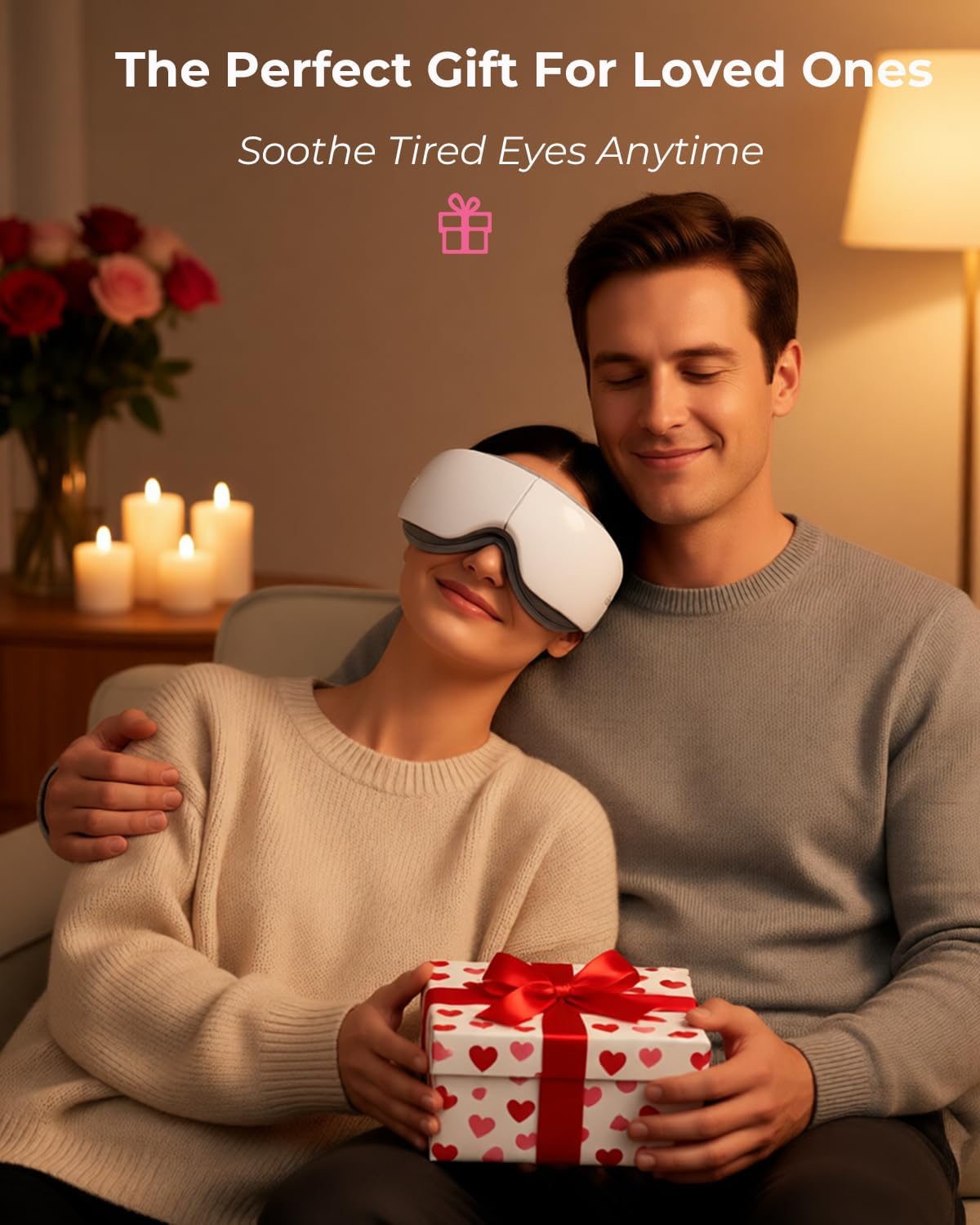 SKG Heated Eye Massager with Heat & Compression, Ultra-Quiet Eye Mask Massager for Relaxation and Eye Strain Relief, Ideal Christmas Gift for Women and Men (ES500) - Image 2