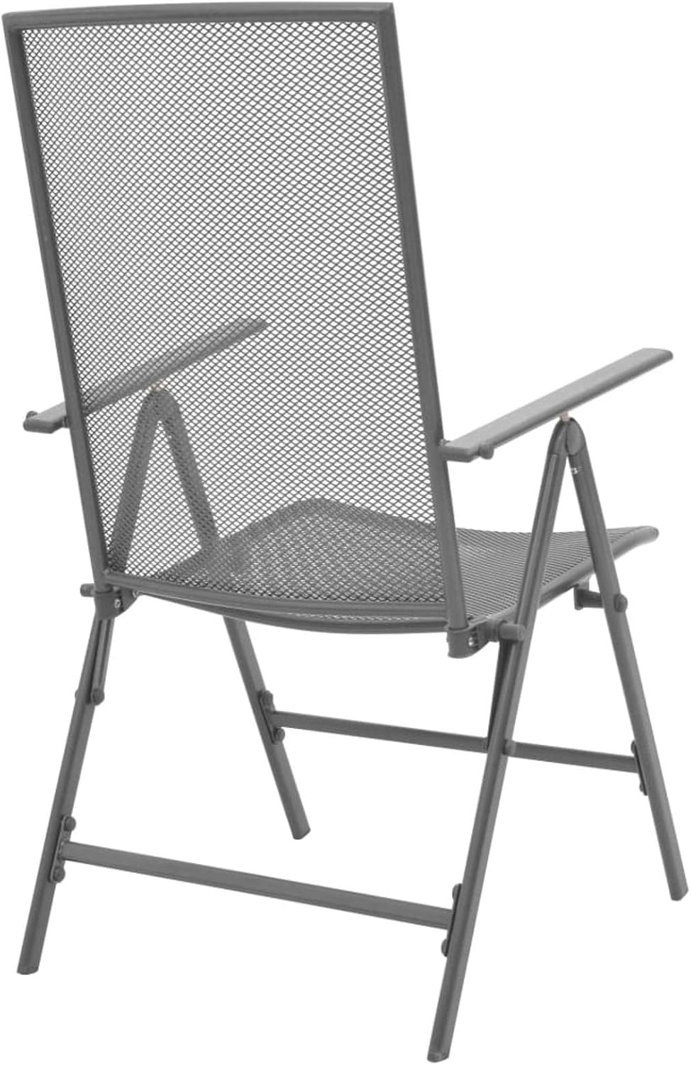 Stackable Patio Chairs 2 pcs Patio Dining Chairs Backyard Furniture Stackable Chairs Backyard Patio Furniture Steel Gray 42716