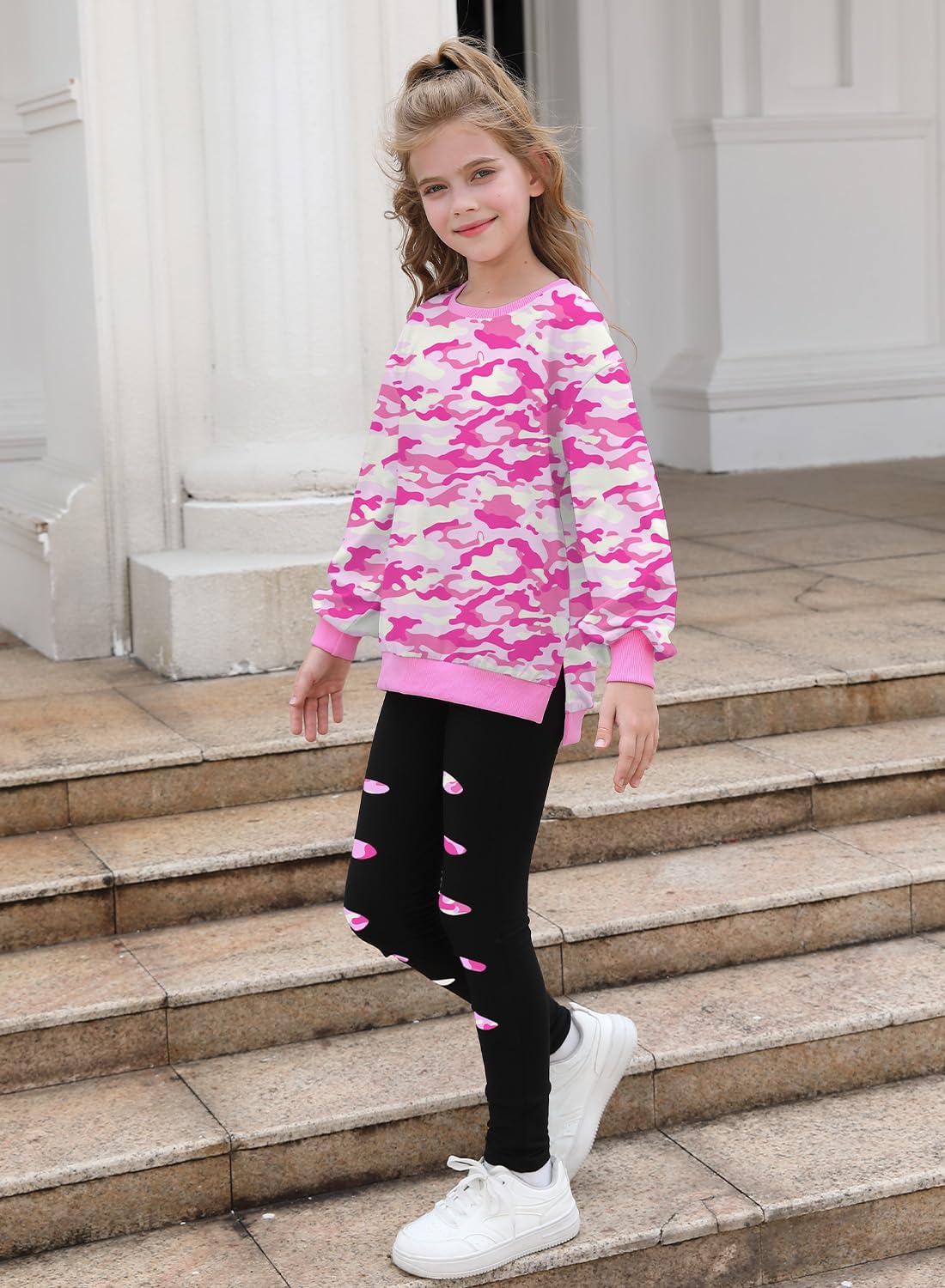 Girls Clothes Tie Dye Print Sweatshirt Tops and Leggings Sweatpants 2 Piece Fall Winter Outfits 5-12 Years - Image 4