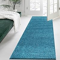 Cozy Haven Shaggy Collection Runner Rug - Hallway Carpet Runners, Non-Slip Floor Mats for Kitchen, Living Room, Corridor, Entryway, Door Entrances – (Teal, 80x150 cm)