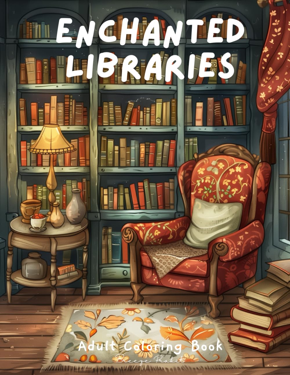 Library Coloring Book for Adults: Coloring Book for Writers and Bookworms, Relaxing Coloring for Stress Relief