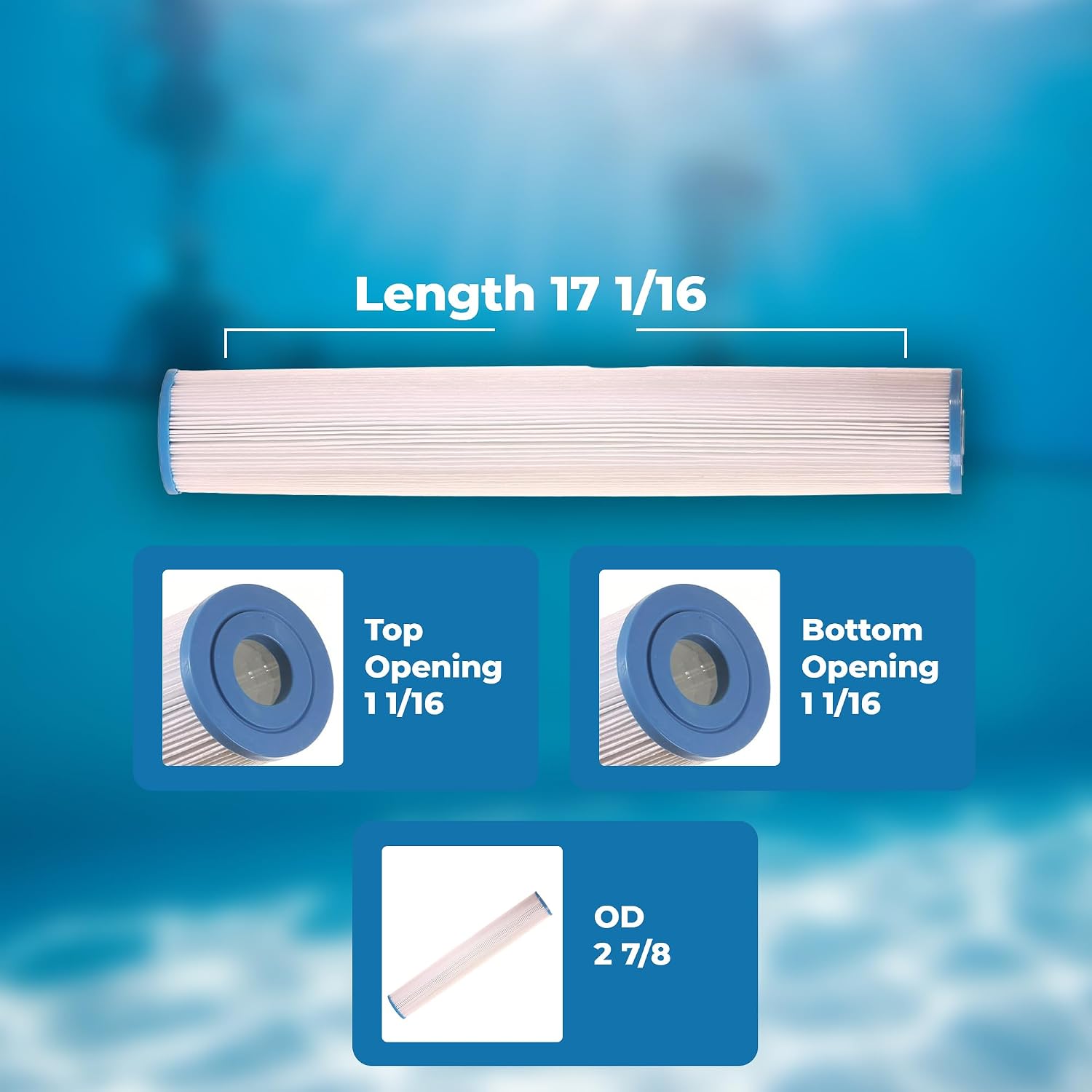 Baleen Filters 15 sq. ft. Pool Filter Cartridge AK-1002 | Replacement for Unicel C-2302, Pleatco PRB14.5, Filbur FC-2320 | Durable Pool Supplies for Hot Tubs and Spas