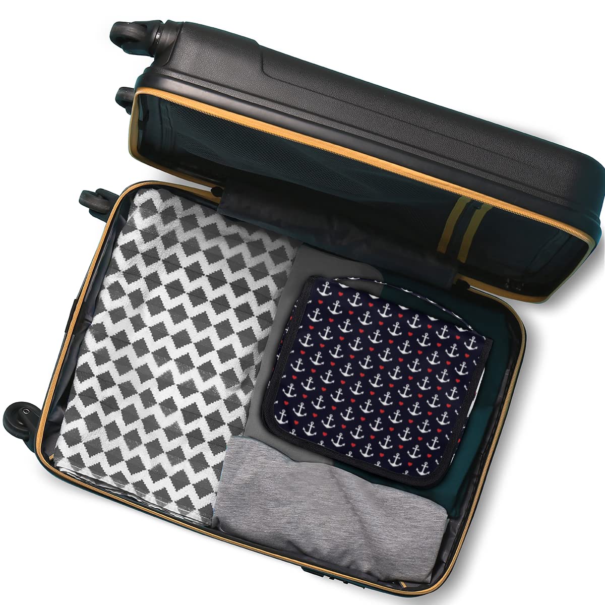 Kotwy Podróżna kosmetyczka Kotwy Serca Mycie Torba Unisex Wiszące przybory toaletowe Kosmetyczka Organizer do makijażu, wielobarwny, Jeden rozmiar