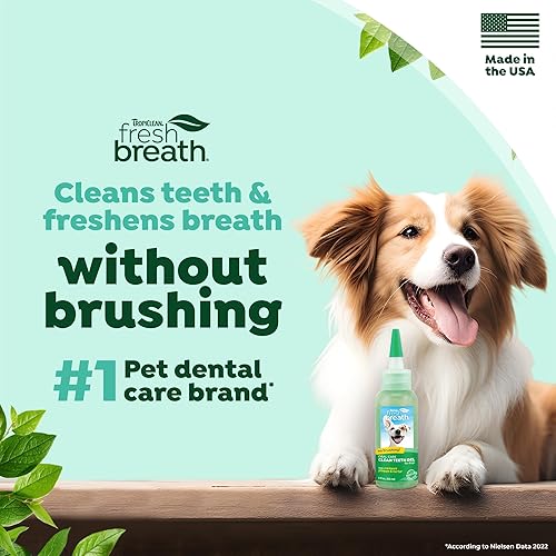 Miniatura 9 de TropiClean Fresh Breath - Gel para el cuidado bucal de los dientes limpios para perros - Gel de pasta de dientes para el cuidado dental ayuda a