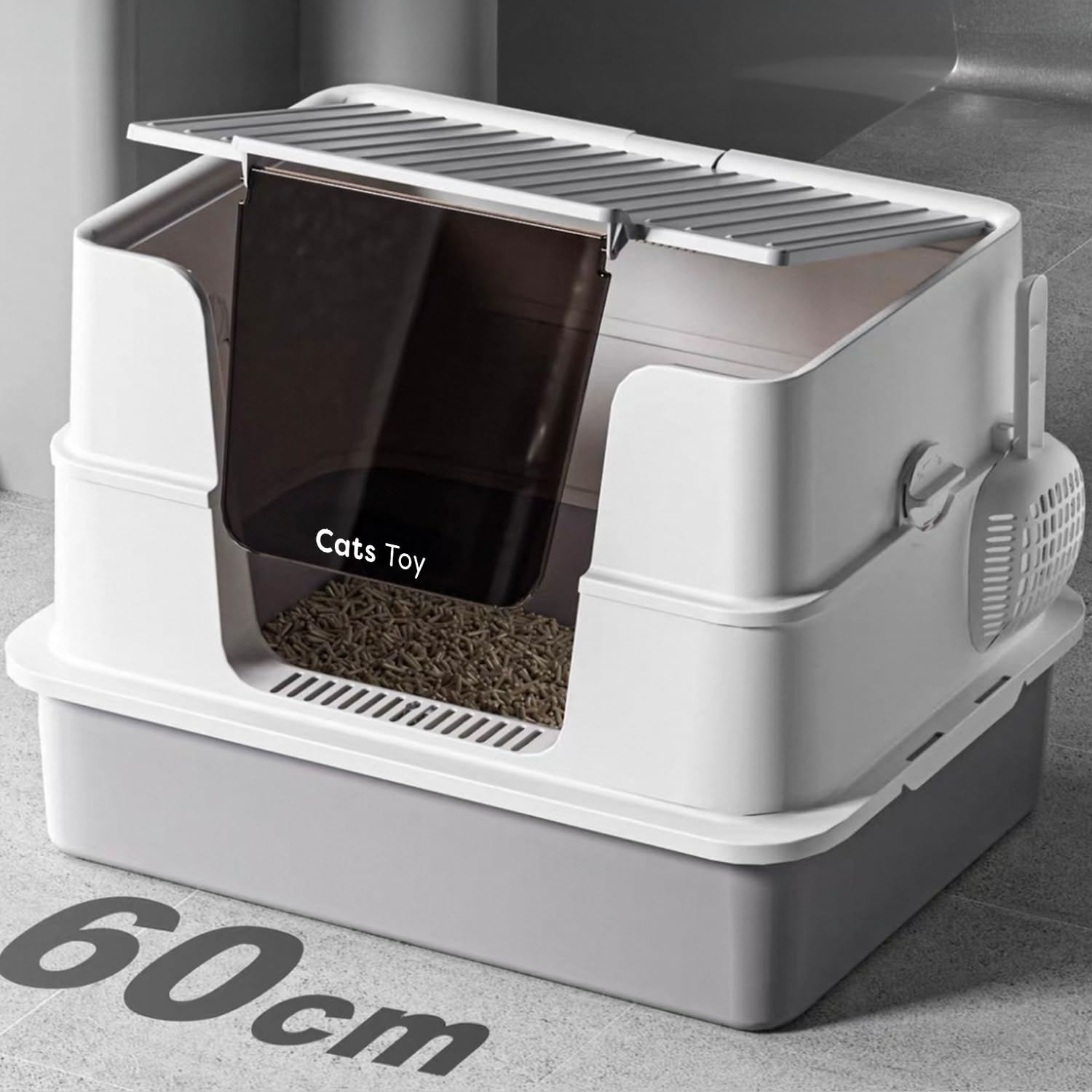Amazon | CatsToy キャッツトイ 猫トイレ 大型 猫用トイレ本体 快適