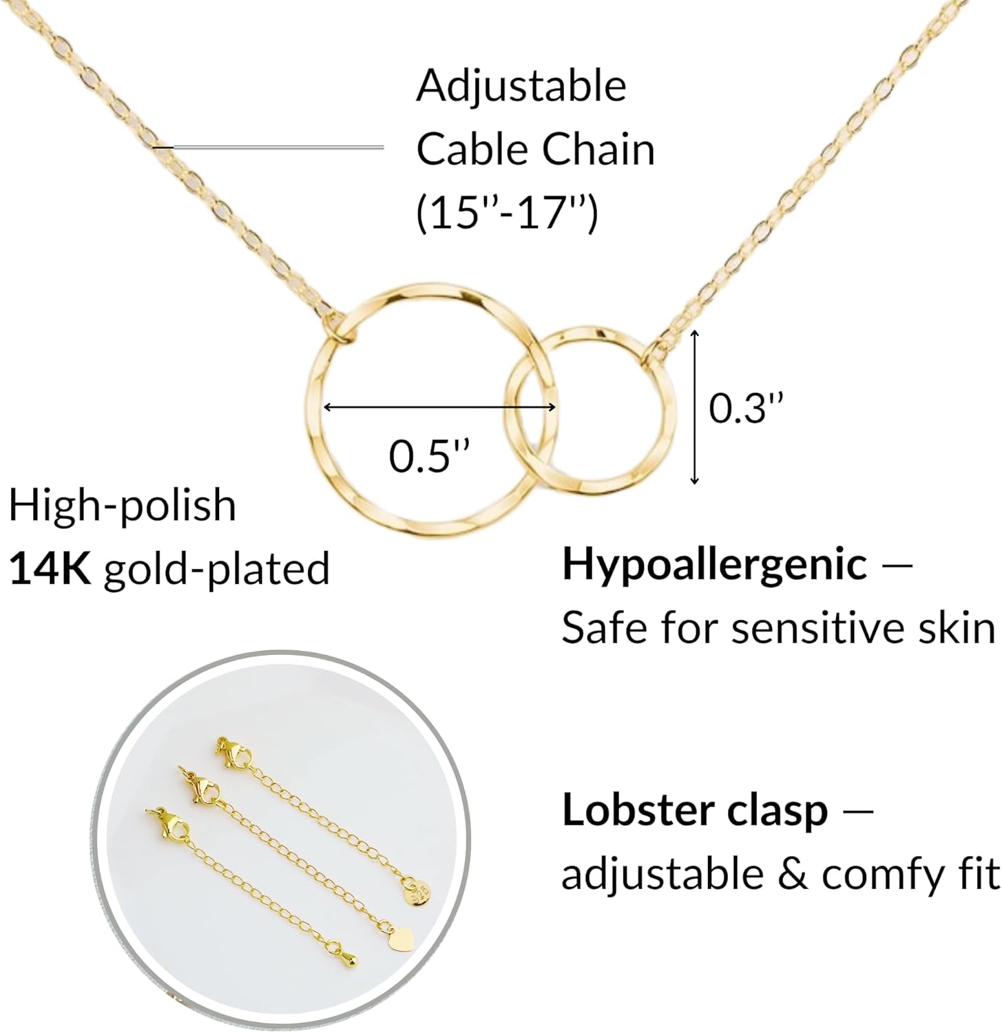 IPINK-Mother in Law Gift Necklace - Interlocking Circles Pendant with Sentimental Message Card - Elegant Jewelry for Mother's Day, Birthday, Wedding, Christmas, Bonus Mom - Image 7