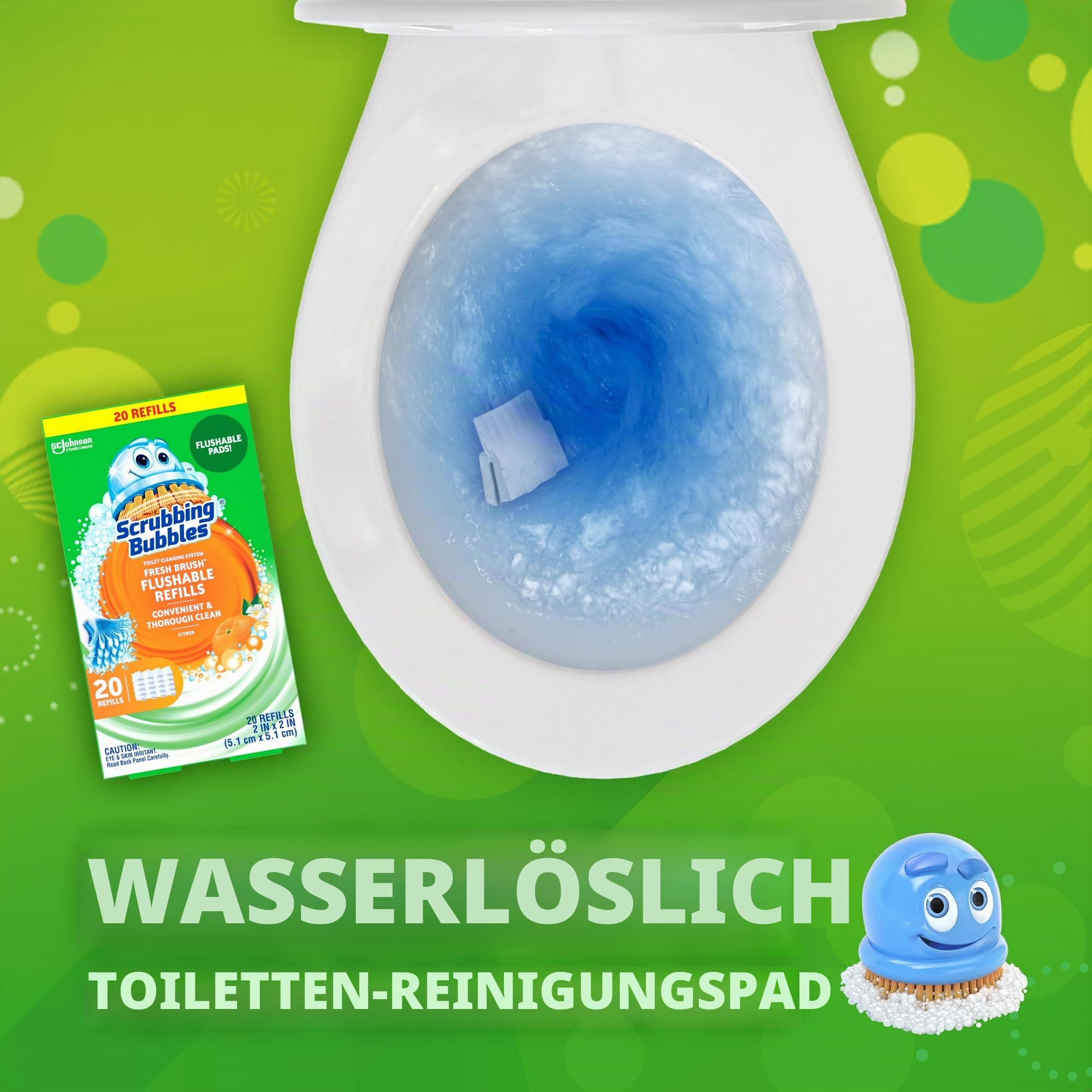Fresh Brush WC-Reinigungssystem, nachfüllbar, 20 Stück