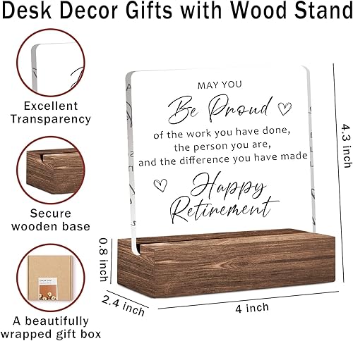 Miniatura 9 de Regalos conmemorativos de condolencias letrero decorativo de escritorio transparente con soporte de madera decoración de placa positiva para la