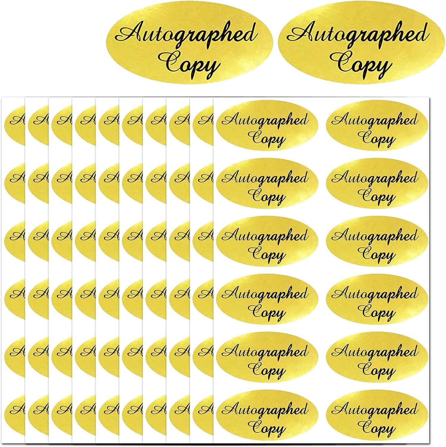 1008 PCS Autographed Copy Stickers-1 x 2Inch Oval Gold Foil Labels Gold Foil Autographed Sticker Autographed by The Author Stickerss Oval Autographed Copy Stickers for Paperback Books Novels Signing