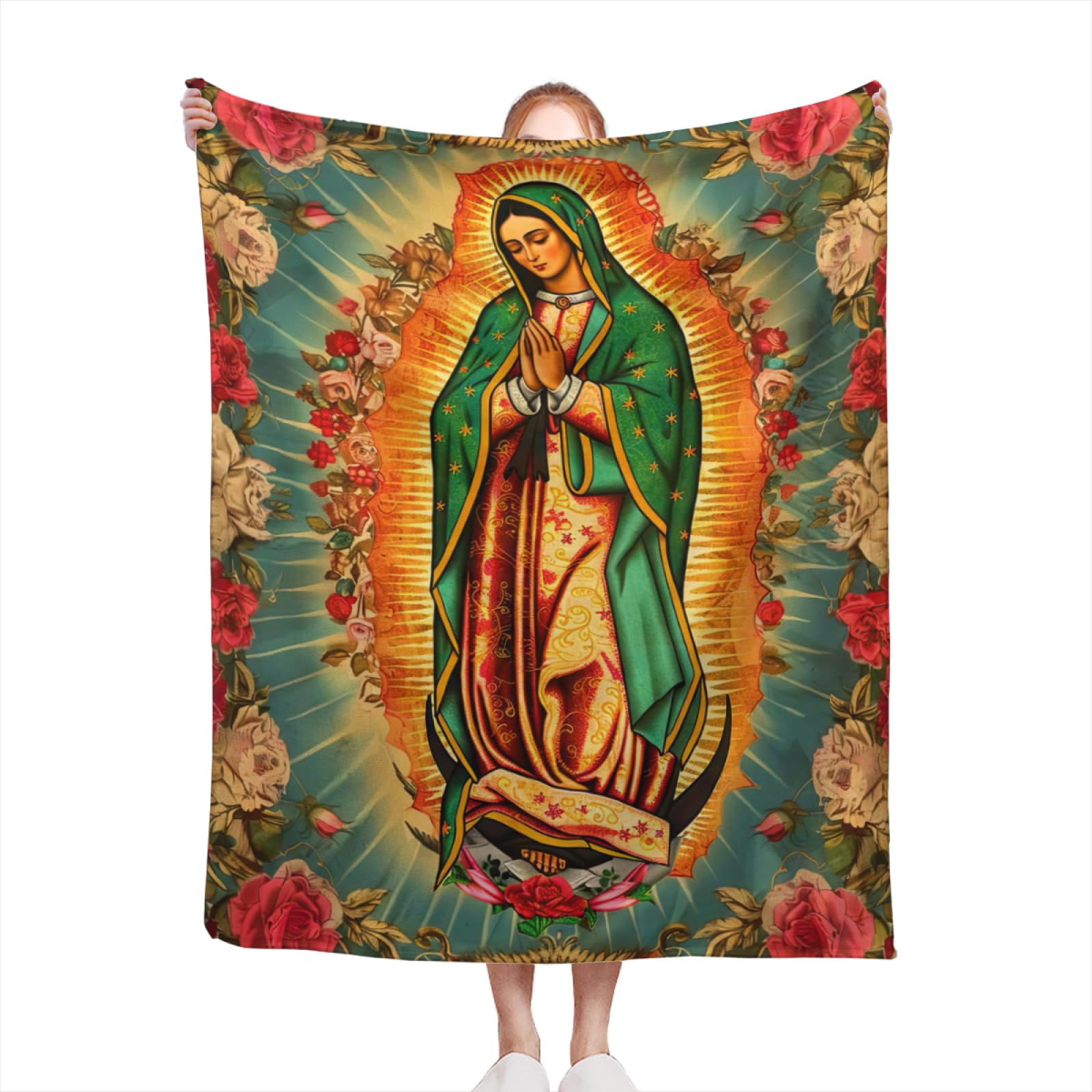 Amazon.com: Virgin Mary Print Soft Flannel Throw Blanket for Sofa
