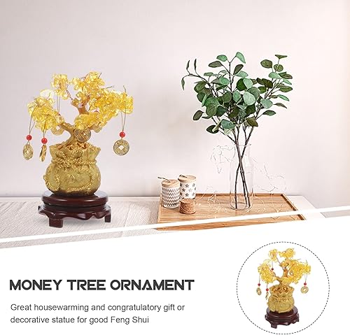 Miniatura 9 de Ciieeo Árbol de dinero monedas, árbol de la suerte, de cristal natural, árbol de la suerte, árbol de la vida de Feng Shui, árbol de dinero,