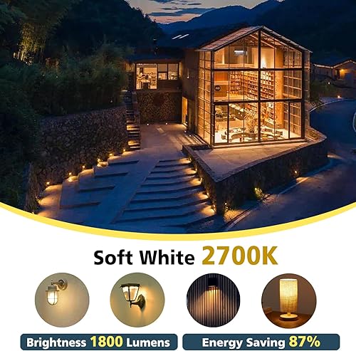 Miniatura 5 de Par38 - Bombillas LED de inundación para exteriores, paquete de 6 unidades, regulables, blanco suave, 2700 K, 20 W, reemplazo de hasta 200 W, 1800