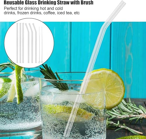 Miniatura 2 de Paja portátil reutilizable y ecológica con cepillo de limpieza transparente prácticos cubiertos para beber café leche té batido
