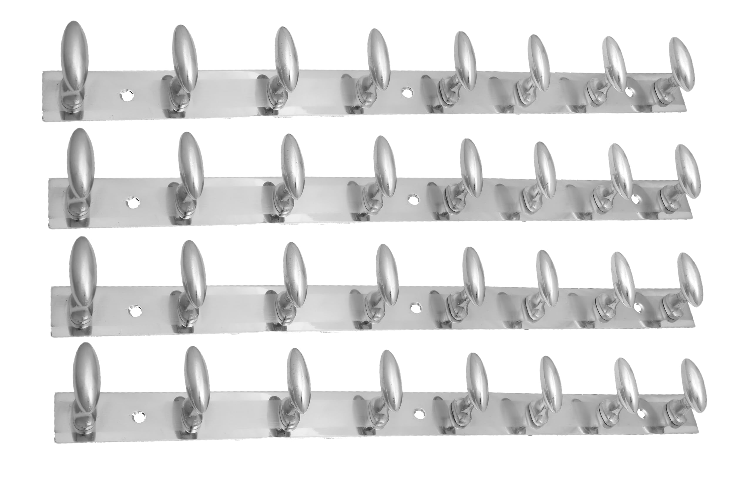 GHAR DWAR Capsul Type Stainless Steel 6 Pin Cloth Hanger Wall Hooks Rail for Hanging Clothes Bathroom Wall Door for Hanging Keys,Towel Silver (Pack of 4, 8 Pin) (B0BLK511KS) Amazon Price History, Amazon Price Tracker