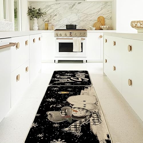 Miniatura 7 de Artoid Mode Let It Snow - Juego de 2 tapetes decorativos de cocina con diseño de muñeco de nieve y copo de nieve, diseño de muñeco de nieve, para