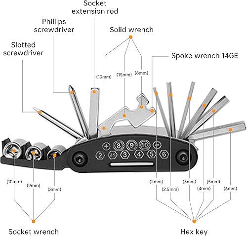 Miniatura 3 de Bolsa de asiento de bicicleta a prueba de agua con kits de herramientas para bicicleta, paquete de bicicleta debajo del asiento con bomba de