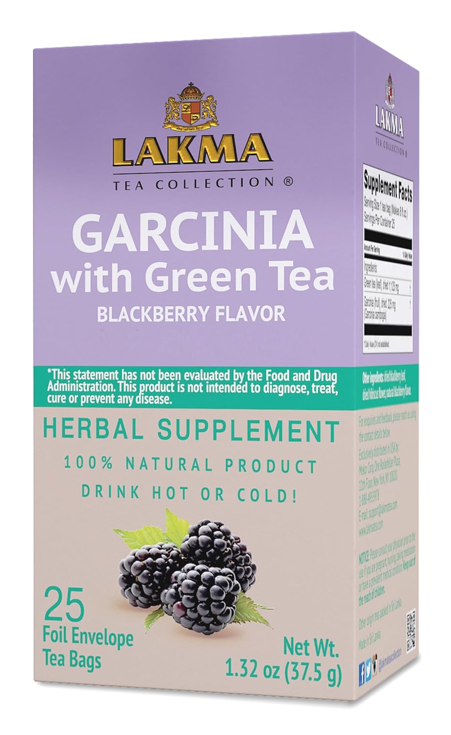 HYLEYS Lakma Moringa Oleifera Tea with Pomegranate - 25 Tea Bags - (6 Pack - 150 Tea Bags Total)