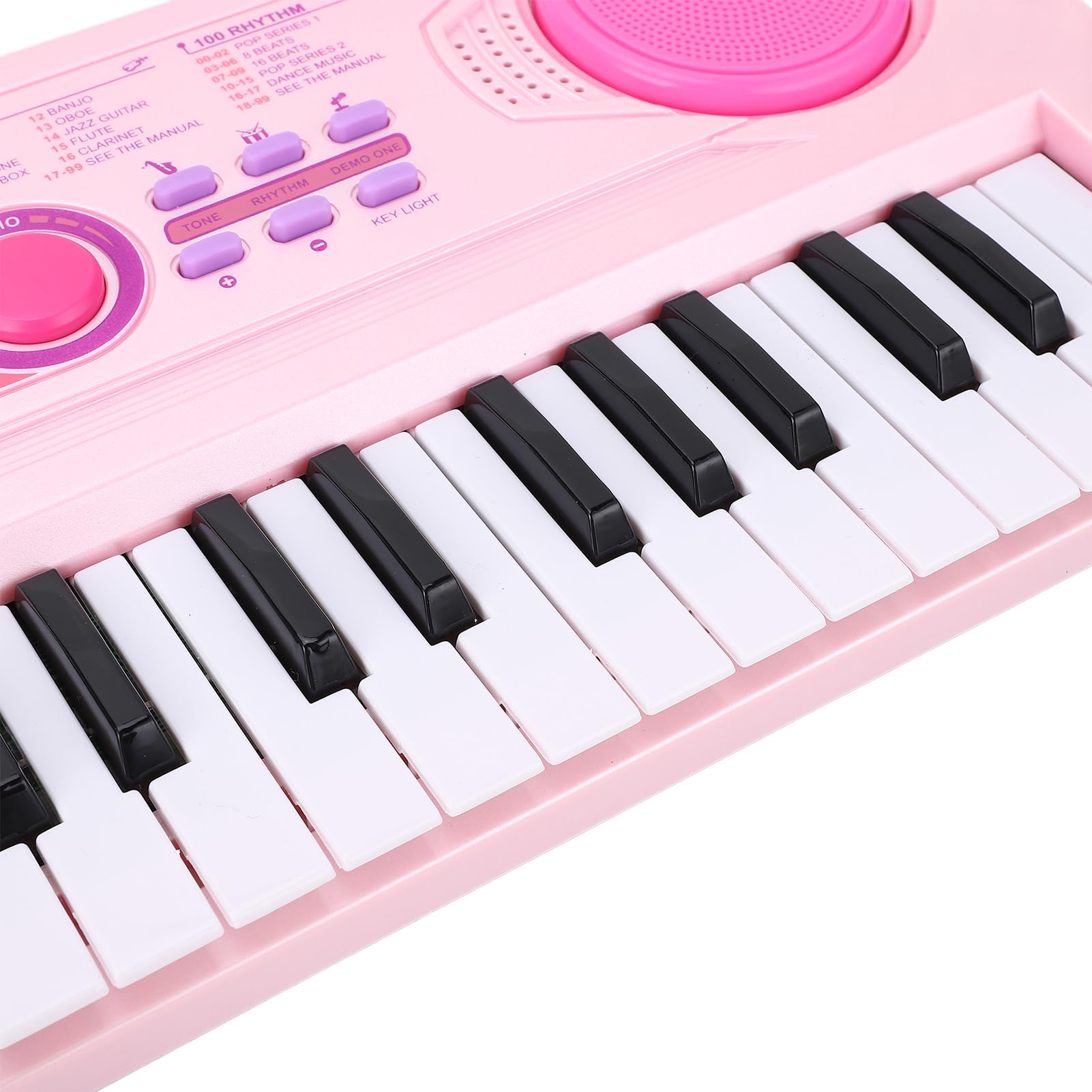 Tastiera Pianoforte per Bambini, Tastiera Elettronica 49 Tasti 100 Toni 100 Ritmi, Pianoforte Digitale con Microfono Staccabile USB Ricaricabile per Ragazzi e Ragazze di 3 8 Anni